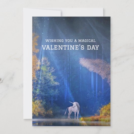 Wishing you magical Valentine's Day Unicorn scene シーズンカード (正面)