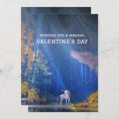 Wishing you magical Valentine's Day Unicorn scene シーズンカード (正面/裏面)
