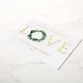 Wishing You Peace Joy And Love金ゴールド・クリスマス 箔シーズンカード (回転した状態)