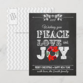 Wishing you peace love and Joy シーズンポストカード (正面/裏面)