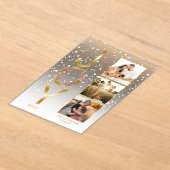 Wishing You Peace Love and Joy 3 Photo Christmas アクリル招待状 (レイダウン)