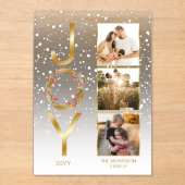 Wishing You Peace Love and Joy 3 Photo Christmas アクリル招待状 (正面)