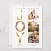 Wishing You Peace Love and Joy 3 Photo Christmas シーズンカード (正面)