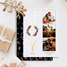 Wishing You Peace Love and Joy 3 Photo Christmas
