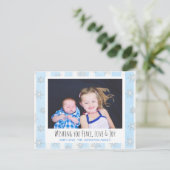 Wishing you Peace, Love & Joyフォトクリスマスカード ポストカード (スタンド正面)