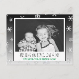 Wishing you Peace, Love & Joyフォトクリスマスカード ポストカード