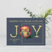 Wishing you Peace Love Joy写真クリスマスカード (スタンド正面)
