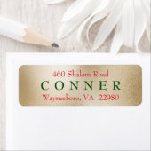 Wishing You Red、金ゴールド、グリーン差出人住所- ラベル (インサイチュ)