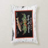 Wishing You Reely Fly Fishmas, Trout Christmas アクセントクッション (正面(垂直))