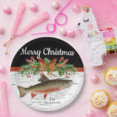 Wishing You Reely Fly Fishmas, Trout Christmas ペーパープレート (パーティー)