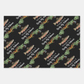 Wishing You Reely Fly Fishmas, Trout Christmas ラッピングペーパーシート (正面)