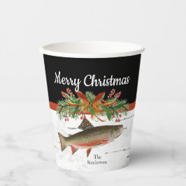 Wishing You Reely Fly Fishmas, Trout Christmas 紙コップ