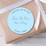 Wishing You Riches From The New Mr Mrs Wedding Bag ラウンドシール<br><div class="desc">Wishing You Riches From The New Mr Mrs Wedding Bag Classic Round Sticker</div>