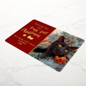 Wishing You the Purr-fectクリスマスキャット写真 箔シーズンカード (回転した状態)