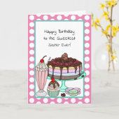 Wishing you the Sweeest誕生日姉妹 カード (黄色い花)