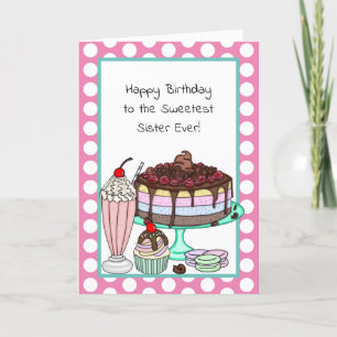 Wishing you the Sweeest誕生日姉妹 カード