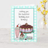 Wishing you the Sweeest誕生日 パーソナライズされた カード (黄色い花)