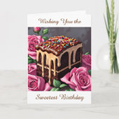 Wishing You the Sweetest Birthday | Cake カード (正面)