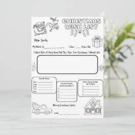 Wishlist Letter to Santa Coloringアクティビティ 招待状