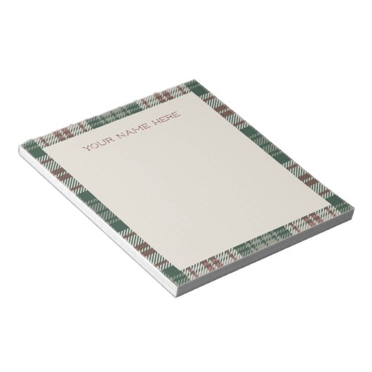 Wishlist Note Pad - Classic Christmas Plaid ノートパッド (アングル)