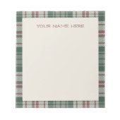 Wishlist Note Pad - Classic Christmas Plaid ノートパッド (正面)
