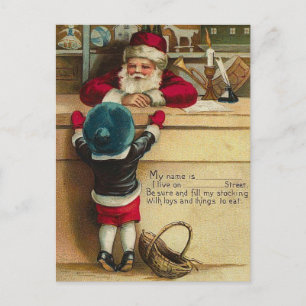 WishList to Santa ビクトリアン Child Talks to Santa シーズンポストカード