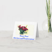 Wispyピンクの花-花のNotecard サンキューカード (裏面)