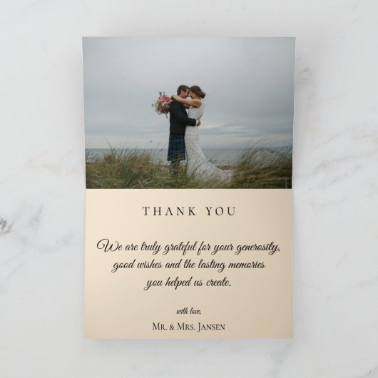 Wispyフローラ結婚の写真サンキューカード サンキューカード (内部)