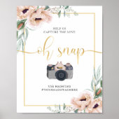 Wispy Boho Floral Poppies Oh Snap Poster ポスター (正面)
