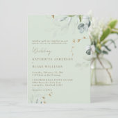 Wispy Folids Light Sage Photo 結婚's 招待状 (スタンド正面)