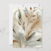 Wispy Greenery Botanical モダン Bohoありがとう 招待状 (裏面)