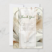 Wispy Greenery Botanical モダン Bohoありがとう 招待状 (正面)