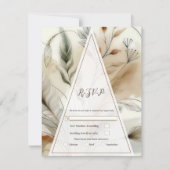 Wispy Greenery Botanical モダン Boho Wedding RSVP 招待状 (正面)