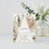 Wispy Greenery Botanical モダン Boho Wedding RSVP 招待状 (スタンド正面)