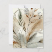 Wispy Greenery Botanical モダン Boho Wedding RSVP 招待状 (裏面)