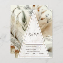 Wispy Greenery Botanical モダン Boho Wedding RSVP