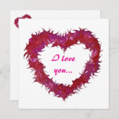 Wispy Red Heart Valentines Day Cards シーズンカード (正面/裏面)