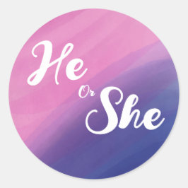 Wispy Water Color Gender Reveal封筒用シール ラウンドシール