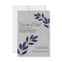 Wistant 葉エレガント Navy Blue on Gray'結婚 s