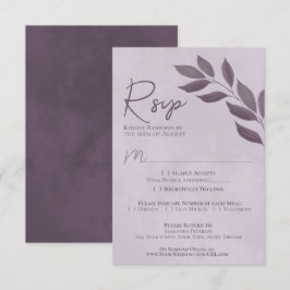 Wistant 葉Dusty Purpleモダン Chic結婚's 出欠カード