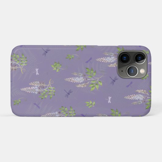 Wisteria, ferns, & Dragonflies Case-Mate iPhoneケース (裏面(横))