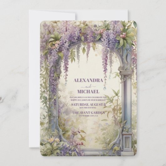 Wisteria Garden Arch Wedding 招待状 (正面)