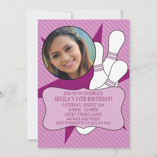 Wisteria No Time To Spareボーリングパーティー写真 招待状 (正面)