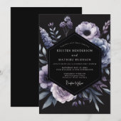 Wisteria Noir Bloom Wedding 招待状 (正面/裏面)