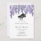 Wisteria Piano White Recital Invitation 招待状 (正面)