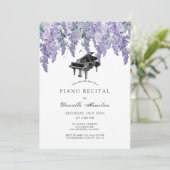 Wisteria Piano White Recital Invitation 招待状 (スタンド正面)