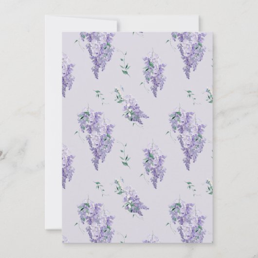 Wisteria Piano White Recital Invitation 招待状 (裏面)