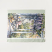 Wisteria Porch Rocking Chair Scene タペストリー (正面(横))