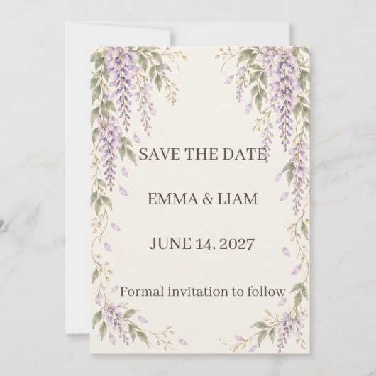 Wisteria Save the Date セーブザデート (正面)