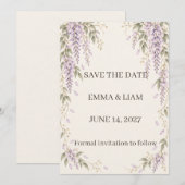 Wisteria Save the Date セーブザデート (正面/裏面)